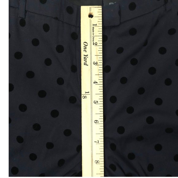 Cynthia Rowley Polka Dot Pants Womens Size 4 Low Rise Ankle Length Blue Black - Picture 4 of 11